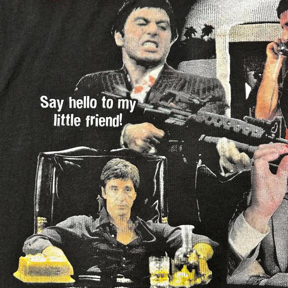 Scarface Movie Tony Montana Collage Graphic Tee Black Mens S - Picture 5 of 9